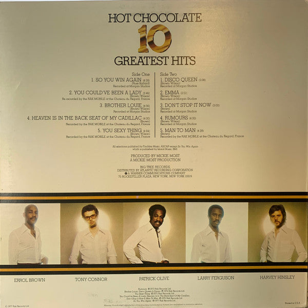 Hot Chocolate – 10 Greatest Hits - US 1977 Original