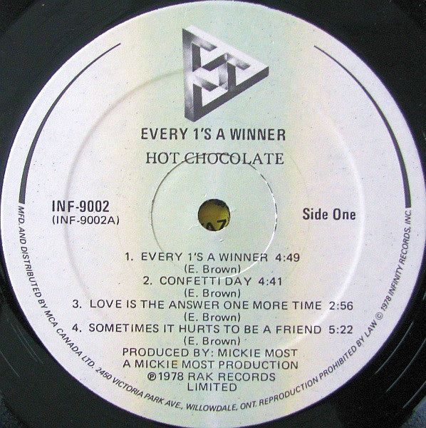 Hot Chocolate – Every 1's A Winner - 1978 Original Pressing