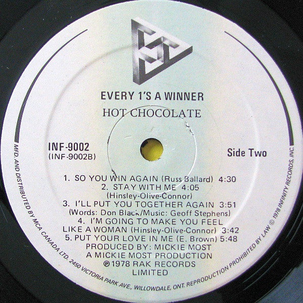 Hot Chocolate – Every 1's A Winner - 1978 Original Pressing
