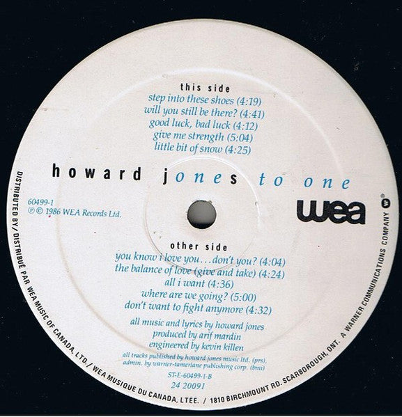 Howard Jones – One To One - 1986 Origina
