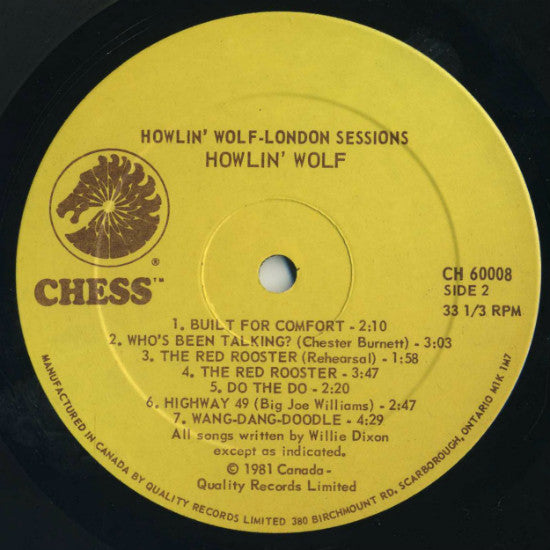 Howlin' Wolf – London Sessions - 1981 Pressing
