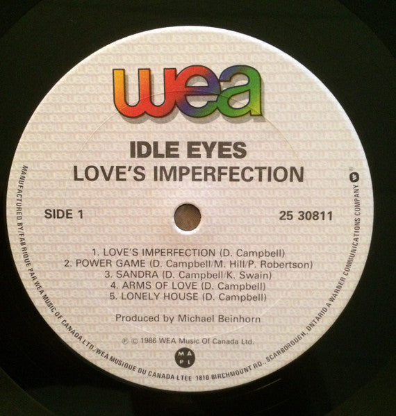 Idle Eyes – Love's Imperfection -  1986 Original Pressing