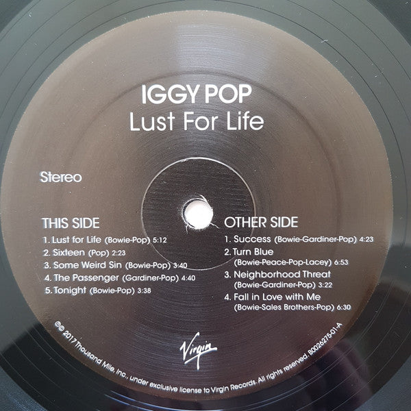 Iggy Pop – Lust For Life US 2017 Pressing