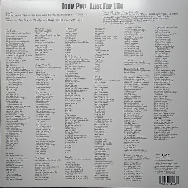 Iggy Pop – Lust For Life US 2017 Pressing