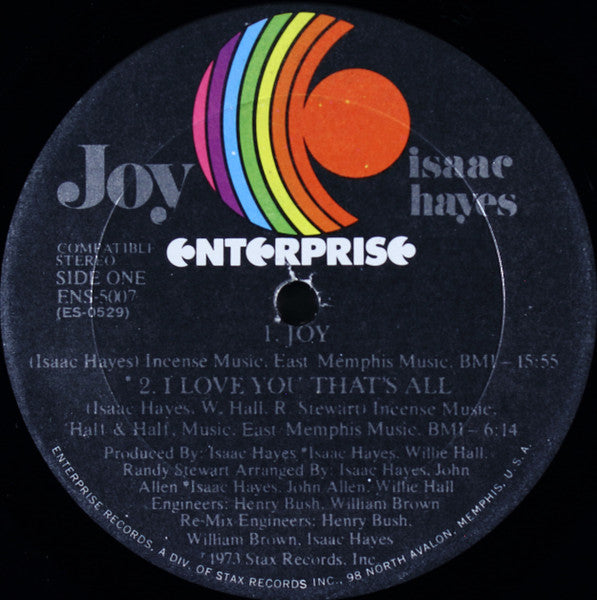 Isaac Hayes – Joy US Pressing - 1973 Orignial!