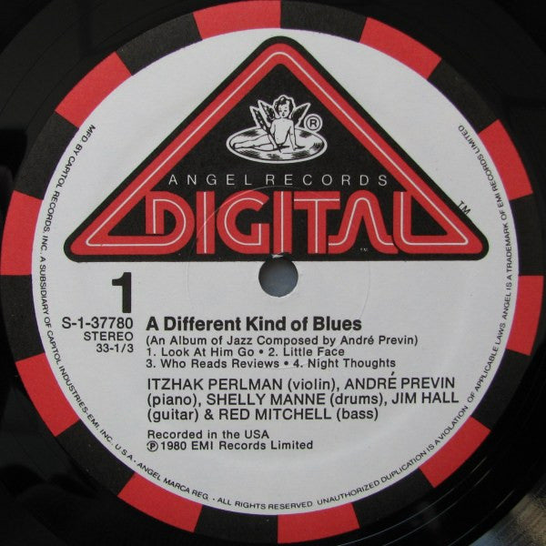 A Different Kind Of Blues - Itzhak Perlman, André Previn, Shelly Manne, Jim Hall, Red Mitchell – 1980 US Original