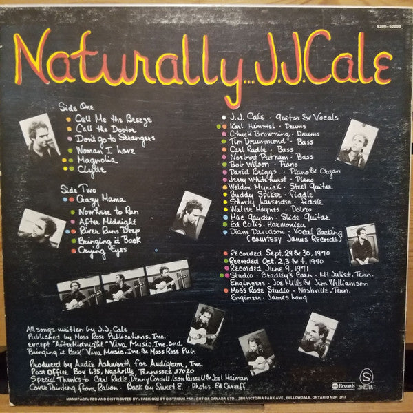 J.J. Cale – Naturally - 1977 Pressing