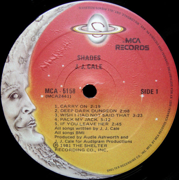 JJ Cale Shades 1981 Pressing Vinyl Pursuit Inc