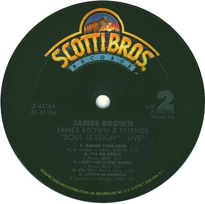 James Brown - Soul Session Live - 1987 US Original