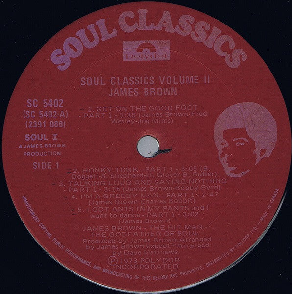James Brown – Soul Classics Volume II -  1973 Original