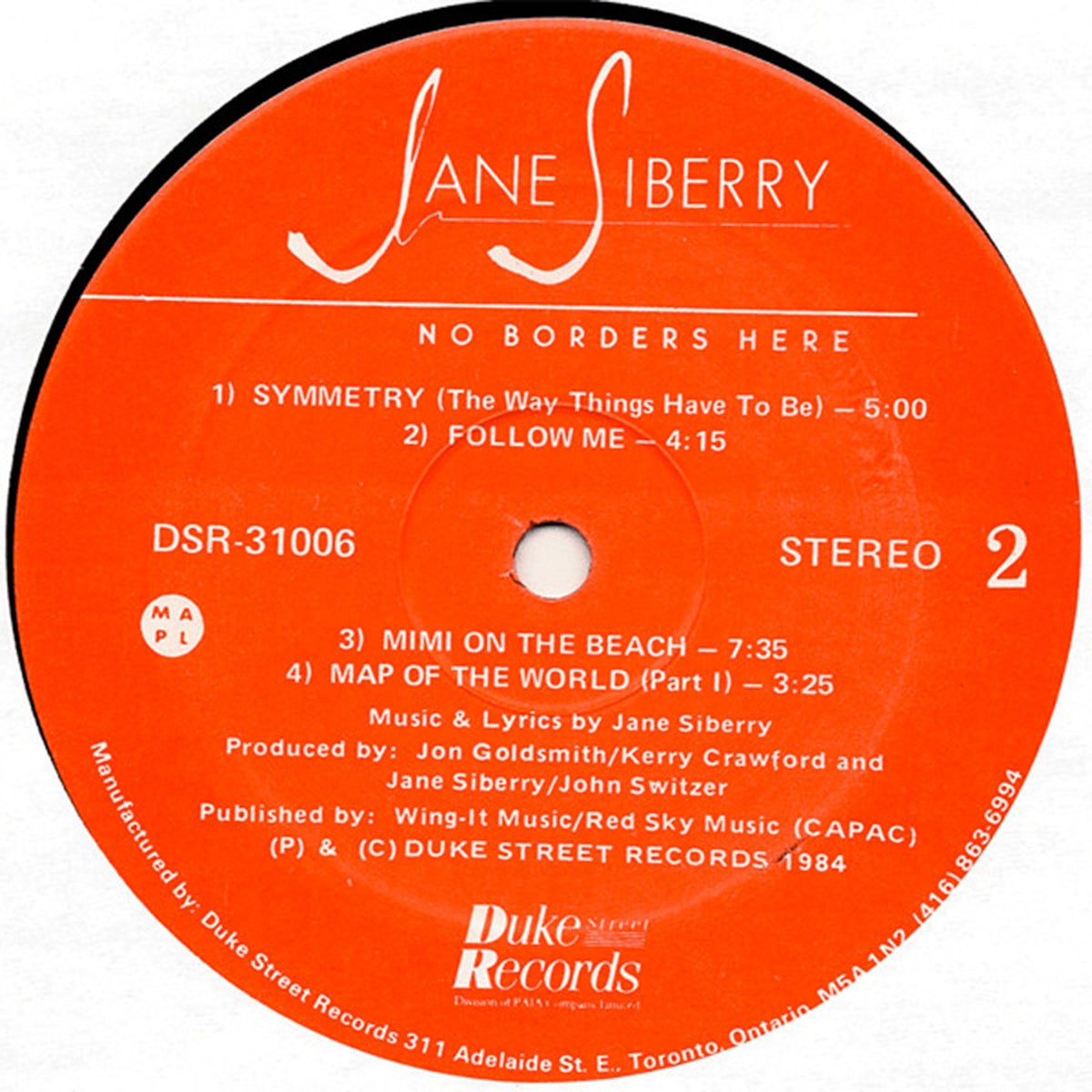 Jane Siberry – No Borders Here - 1984