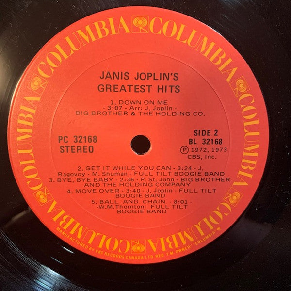 Janis Joplin – Janis Joplin's Greatest Hits - Early Pressing