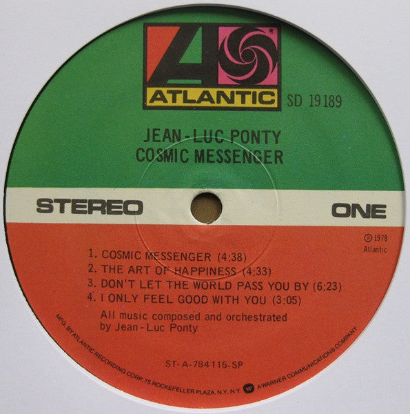 Jean-Luc Ponty – Cosmic Messenger - 1978 US Original - Bargain!