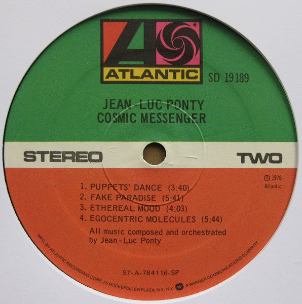 Jean-Luc Ponty – Cosmic Messenger - 1978 US Original - Bargain!