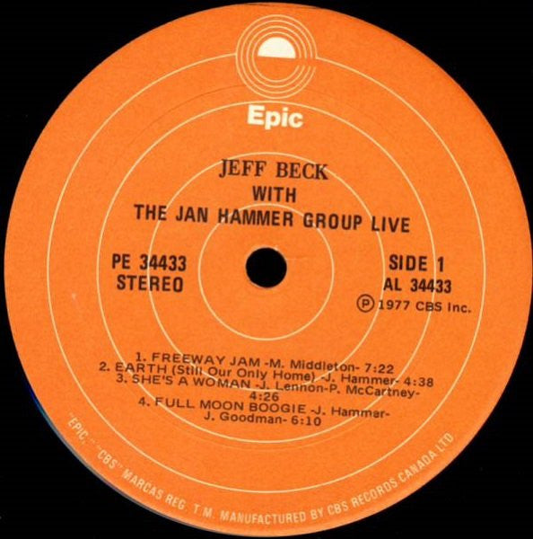 Jeff Beck With The Jan Hammer Group - 1977 Pressing