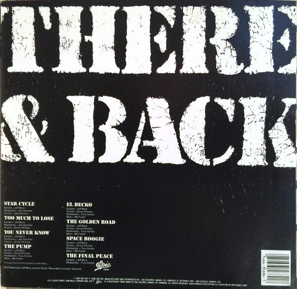 Jeff Beck – There And Back - 1980 Pressing