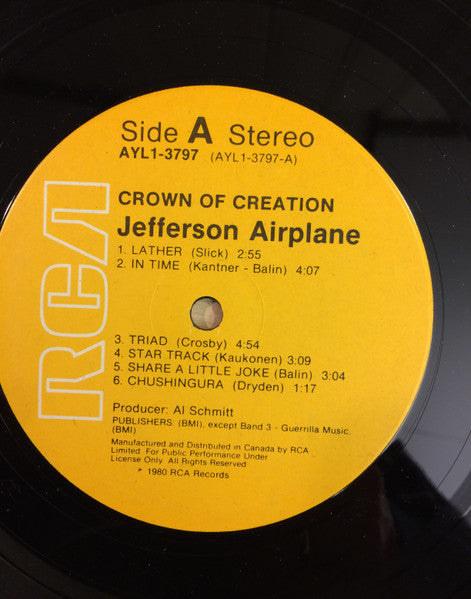 Jefferson Airplane – Crown Of Creation -  1980 Pressing Vinyl Pursuit Inc