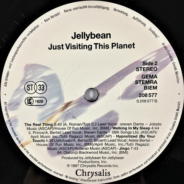 Jellybean – Just Visiting This Planet Germany Pressing