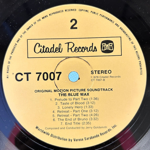 The Blue Max - Original Movie Soundtrack - 1979 US Pressing