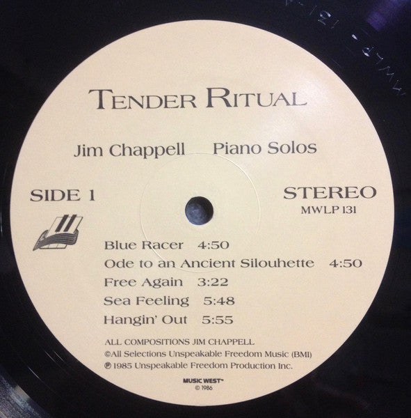 Jim Chappell – Tender Ritual - 1986 US Pressing – Vinyl Pursuit Inc