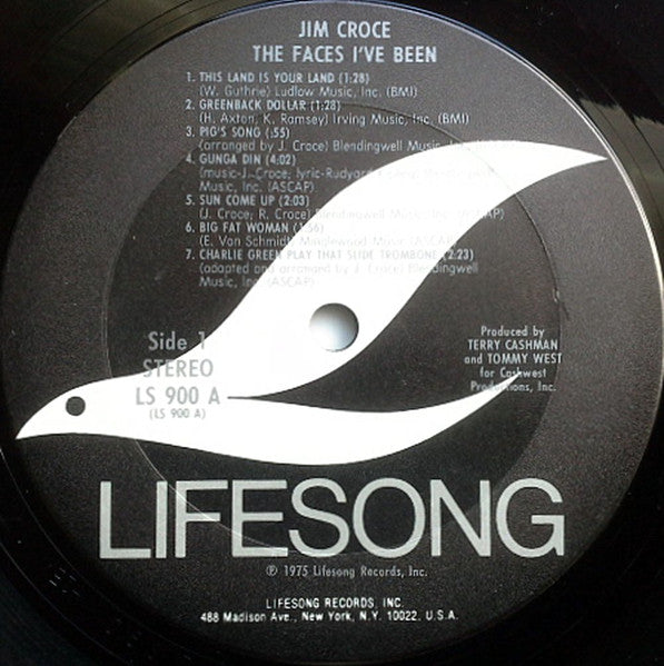 Jim Croce – The Faces I've Been - 1975 US Pressing