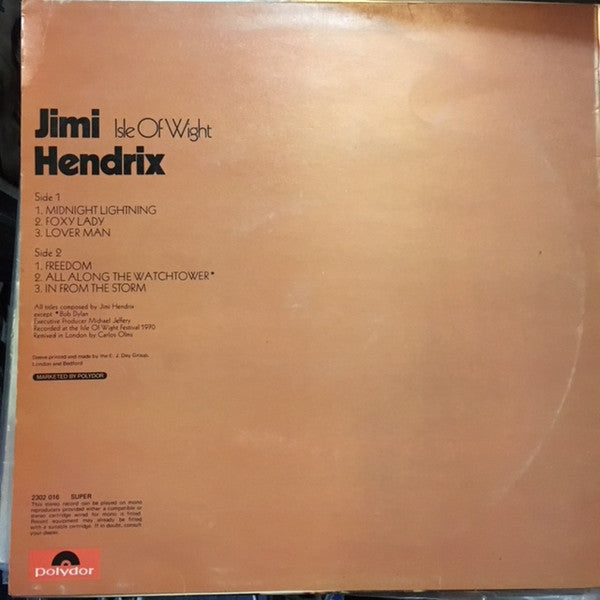 Jimi Hendrix – Isle Of Wight - UK Pressing
