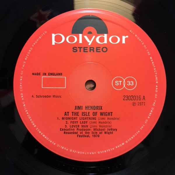 Jimi Hendrix – Isle Of Wight - UK Pressing