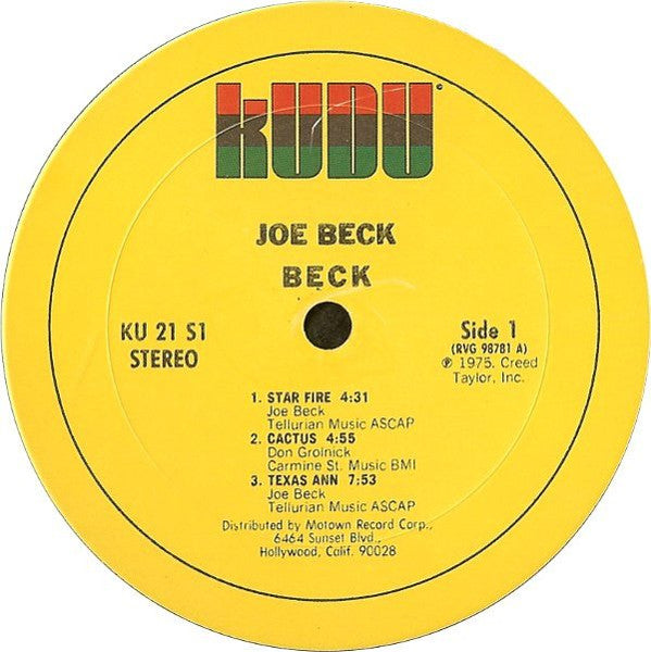 Joe Beck – Beck - 1975 US Original Pressing