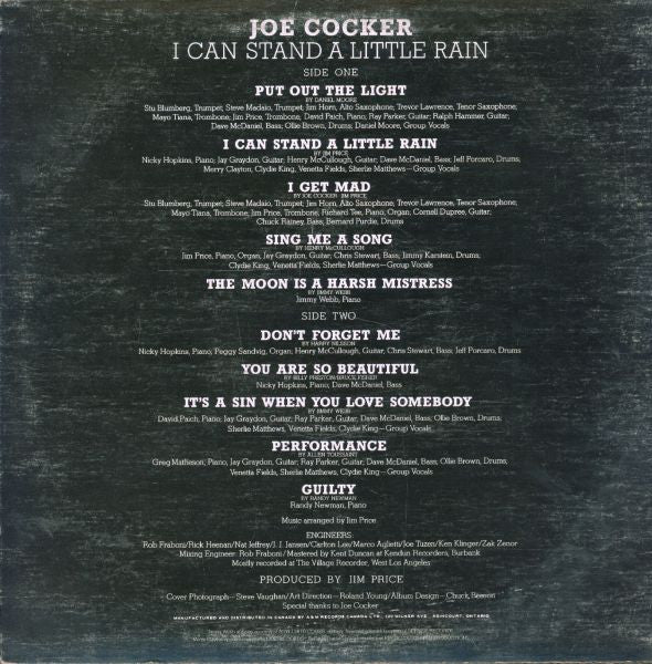 Joe Cocker – I Can Stand A Little Rain - 1974