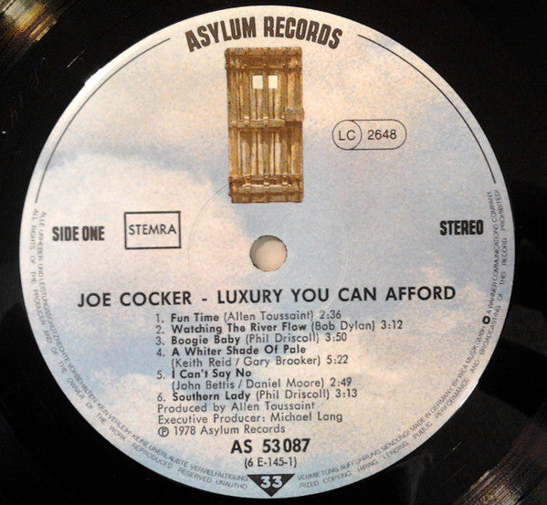 Joe Cocker – Luxury You Can Afford - 1978 Pressing VinylPursuit.com