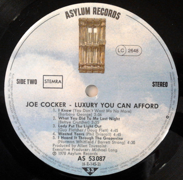 Joe Cocker – Luxury You Can Afford - 1978 Pressing VinylPursuit.com