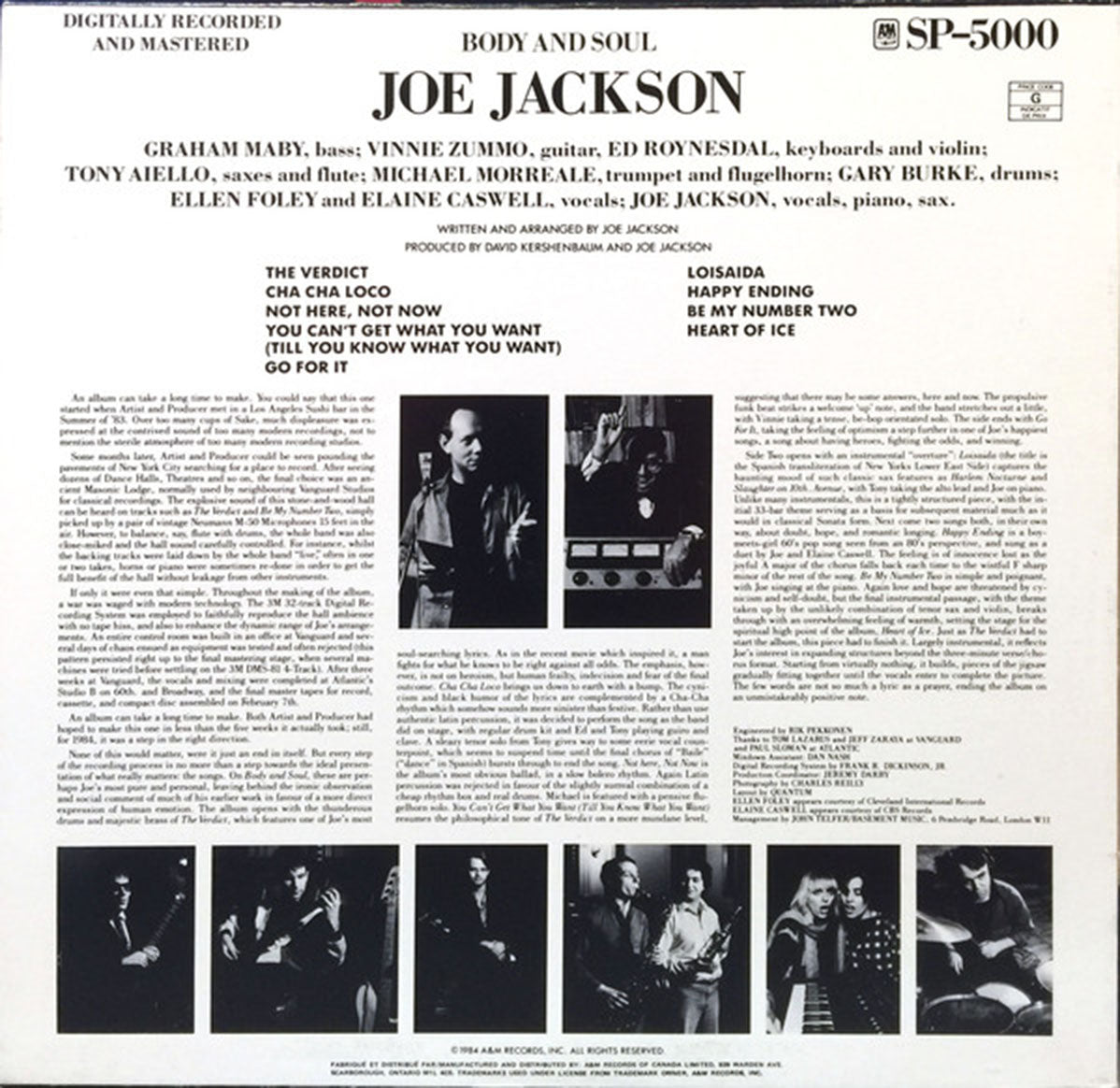 Joe Jackson – Body And Soul - 1984