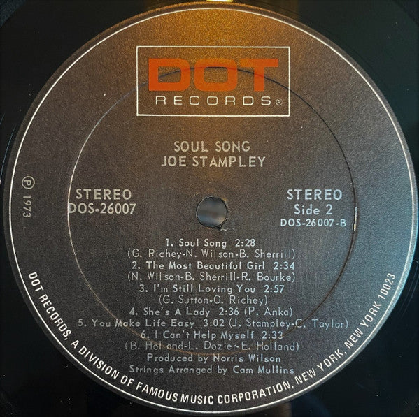 Joe Stampley – Soul Song -  US Pressing, Sealed!