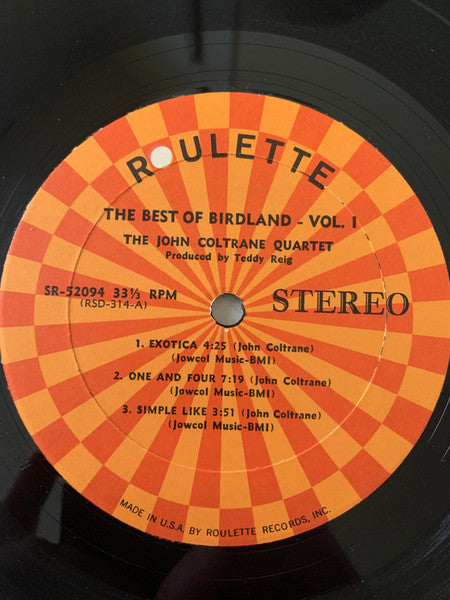 John Coltrane & Lee Morgan – The Best Of Birdland Volume 1. - US Original