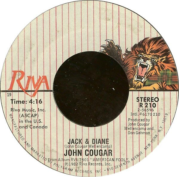 John Cougar – Jack & Diane US Pressing