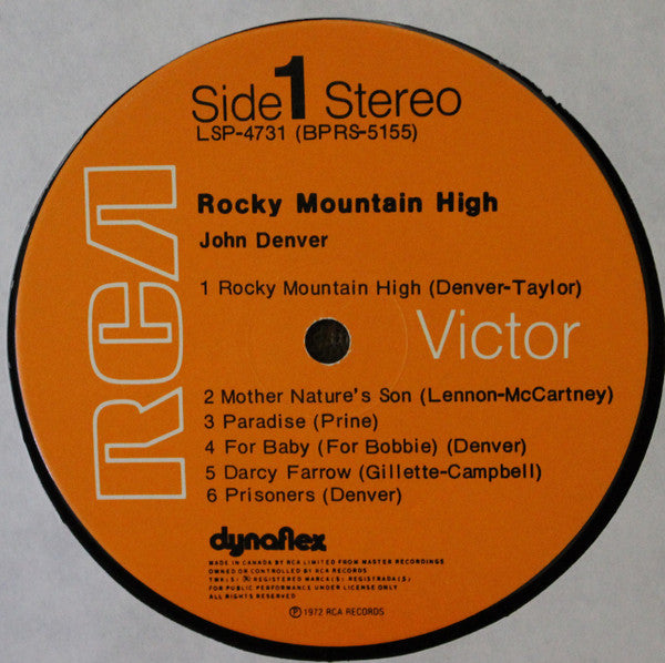 John Denver – Rocky Mountain High - 1972 Pressing