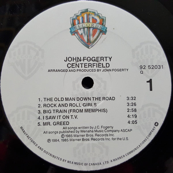 John Fogerty – Centerfield - 1985 Pressing