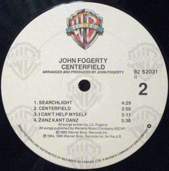 John Fogerty – Centerfield - 1985 Pressing