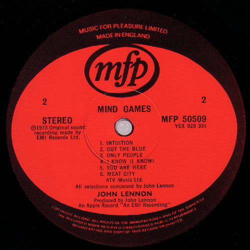 John Lennon – Mind Games - 1980 UK Pressing