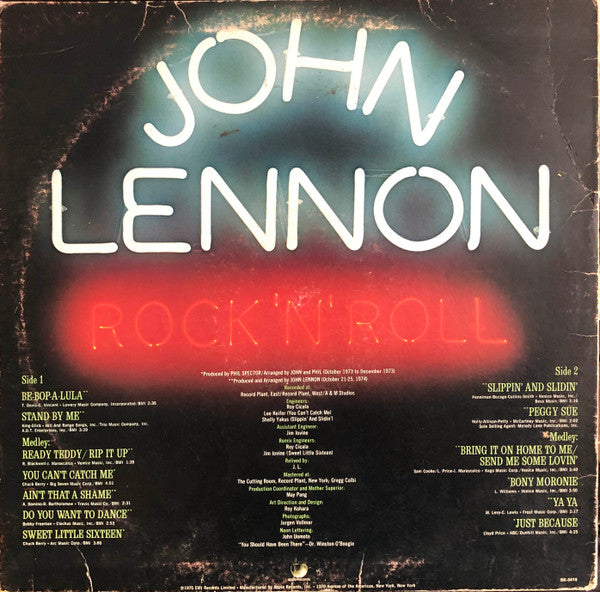 John Lennon – Rock 'N' Roll - 1975 Original!