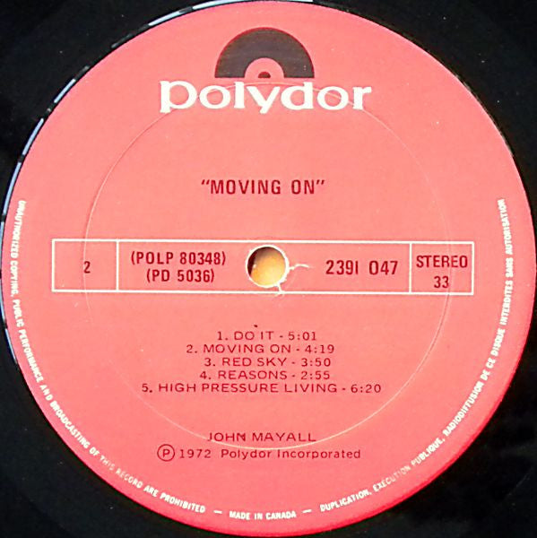 John Mayall – Moving On -  1972 Original!