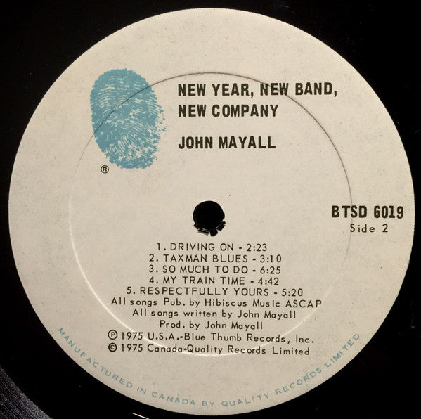 John Mayall – New Year, New Band, New Company - 1975 Original