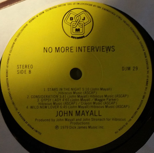 John Mayall – No More Interviews -  1979 Original