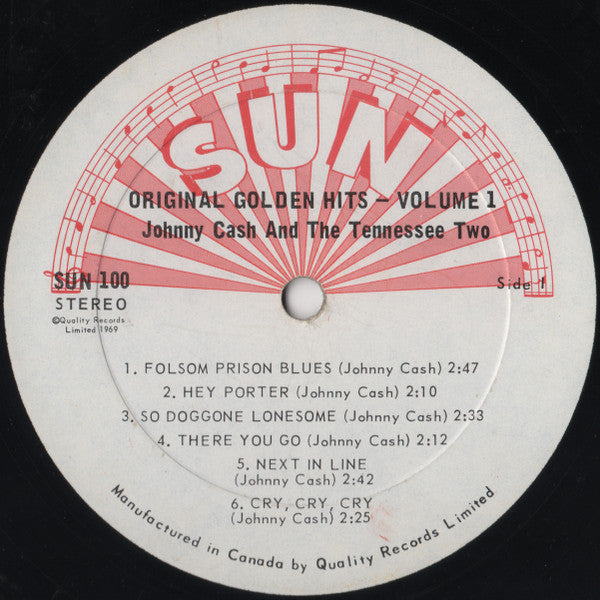 Johnny Cash – Original Golden Hits Volume 1 - 1969 Original Sun Pressing