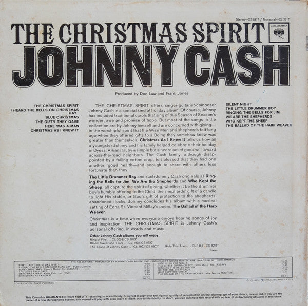 Johnny Cash – The Christmas Spirit US Pressing