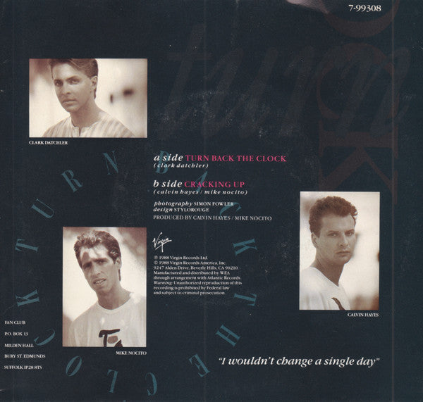 Johnny Hates Jazz – Turn Back The Clock US Pressing