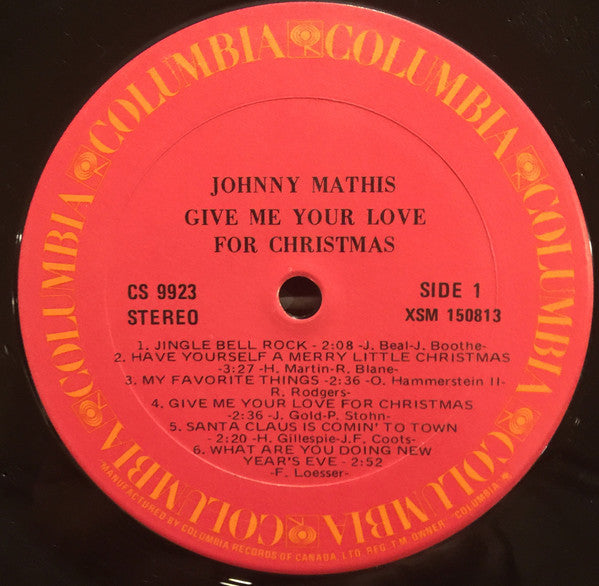 Johnny Mathis – Give Me Your Love For Christmas – Vinyl Pursuit Inc