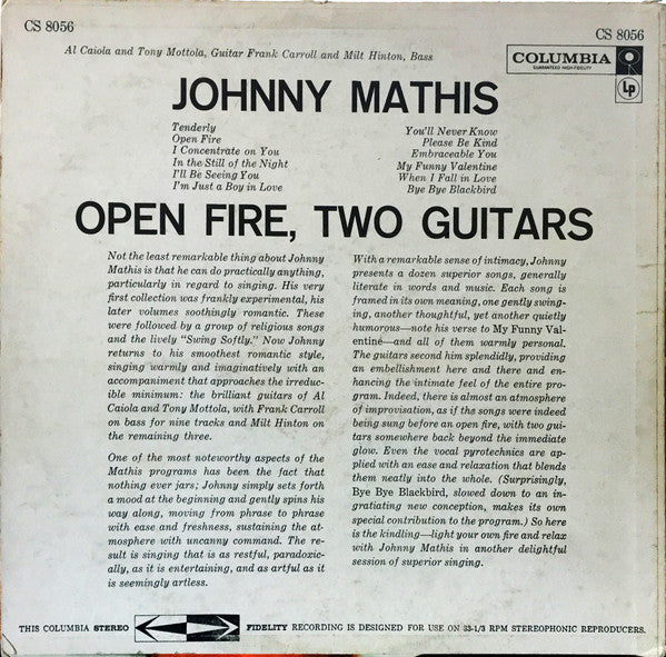 Johnny Mathis – Open Fire, Two Guitars