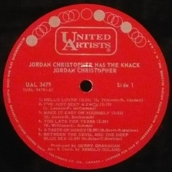 Jordan Christopher – Jordan Christopher Has The Knack VinylPursuit.com