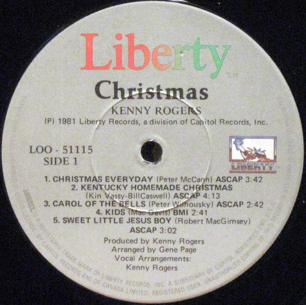 Kenny Rogers – Christmas -  1981 Original Pressing